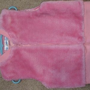 Girl's Pink Faux Fur Vest